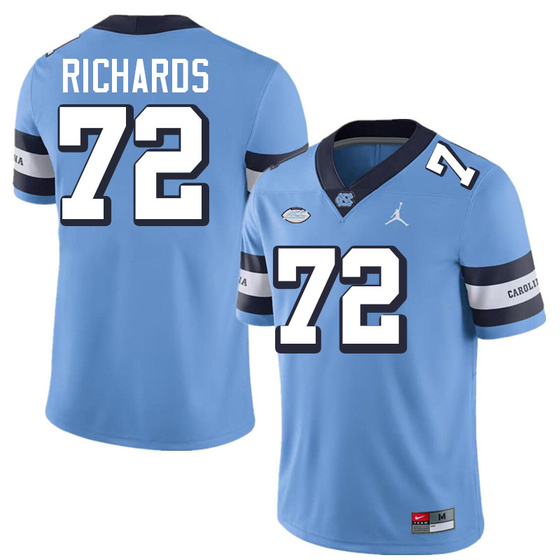 Asim Richards UNC Jerseys,North Carolina Tar Heels #72 Asim Richards Football Jerseys-Throwback Blue